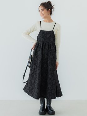 【コカ/COCA】の花柄ジャカードキャミワンピース 人気、トレンドファッション・服の通販 founy(ファニー) ファッション Fashion レディースファッション WOMEN ワンピース Dress キャミワンピース No Sleeve Dresses キャミワンピース Cami Dress フレア Flare ポケット Pocket |ID:prp329100004148890