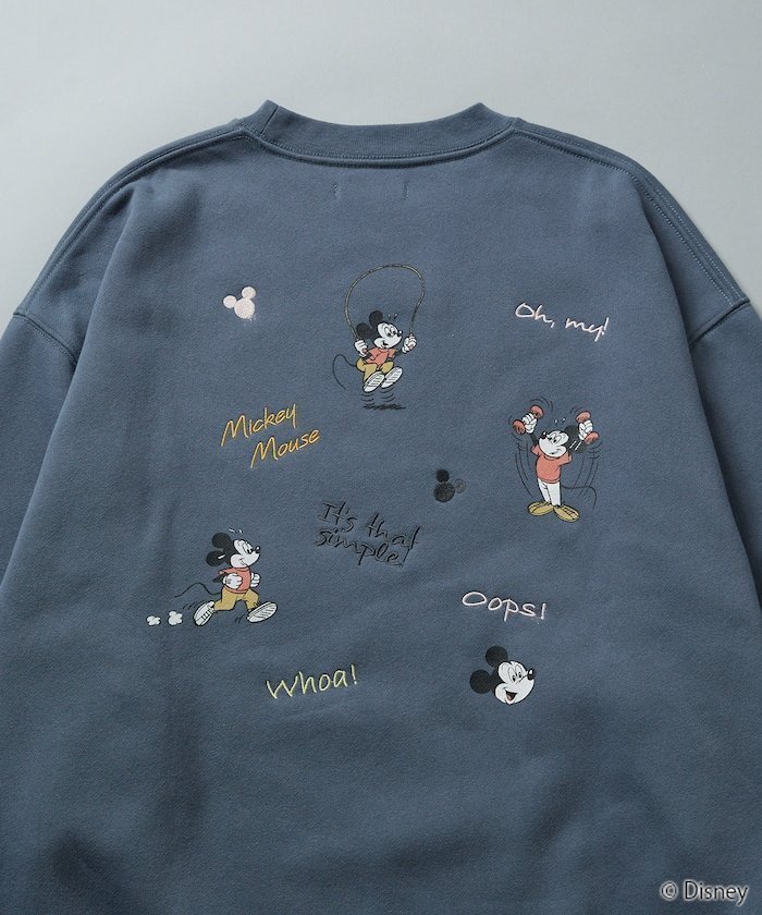 【フリークスストア/FREAK'S STORE】の別注/Mickey Mouse/ミッキーマウス 刺繍スウェット【限定展開】 24AW インテリア・キッズ・メンズ・レディースファッション・服の通販 founy(ファニー) 　ファッション　Fashion　レディースファッション　WOMEN　トップス・カットソー　Tops/Tshirt　パーカ　Sweats　スウェット　Sweat　2024年　2024　2024-2025秋冬・A/W　Aw/Autumn/Winter/Fw/Fall/2024-2025　A/W・秋冬　Aw・Autumn/Winter・Fw・Fall-Winter　S/S・春夏　Ss・Spring/Summer　冬　Winter　シンプル　Simple　スウェット　Sweat　スペシャル　Special　ビッグ　Big　フロント　Front　プリント　Print　別注　Special Order　夏　Summer　春　Spring　ブルーグレー|ID: prp329100004149179 ipo3291000000028717343