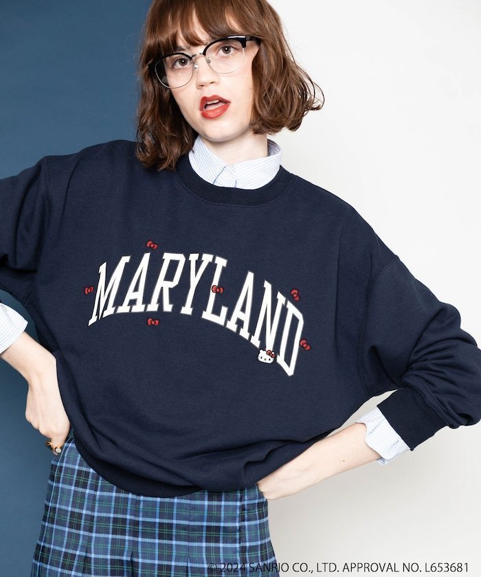 【フリークスストア/FREAK'S STORE】のHELLO KITTY MARYLAND SWEAT SHIRT 24AW インテリア・キッズ・メンズ・レディースファッション・服の通販 founy(ファニー) 　ファッション　Fashion　レディースファッション　WOMEN　トップス・カットソー　Tops/Tshirt　シャツ/ブラウス　Shirts/Blouses　パーカ　Sweats　ロング / Tシャツ　T-Shirts　スウェット　Sweat　2024年　2024　2024-2025秋冬・A/W　Aw/Autumn/Winter/Fw/Fall/2024-2025　A/W・秋冬　Aw・Autumn/Winter・Fw・Fall-Winter　冬　Winter　イラスト　Illustration　スペシャル　Special　モチーフ　Motif　ロング　Long　ネイビー|ID: prp329100004149181 ipo3291000000028904175