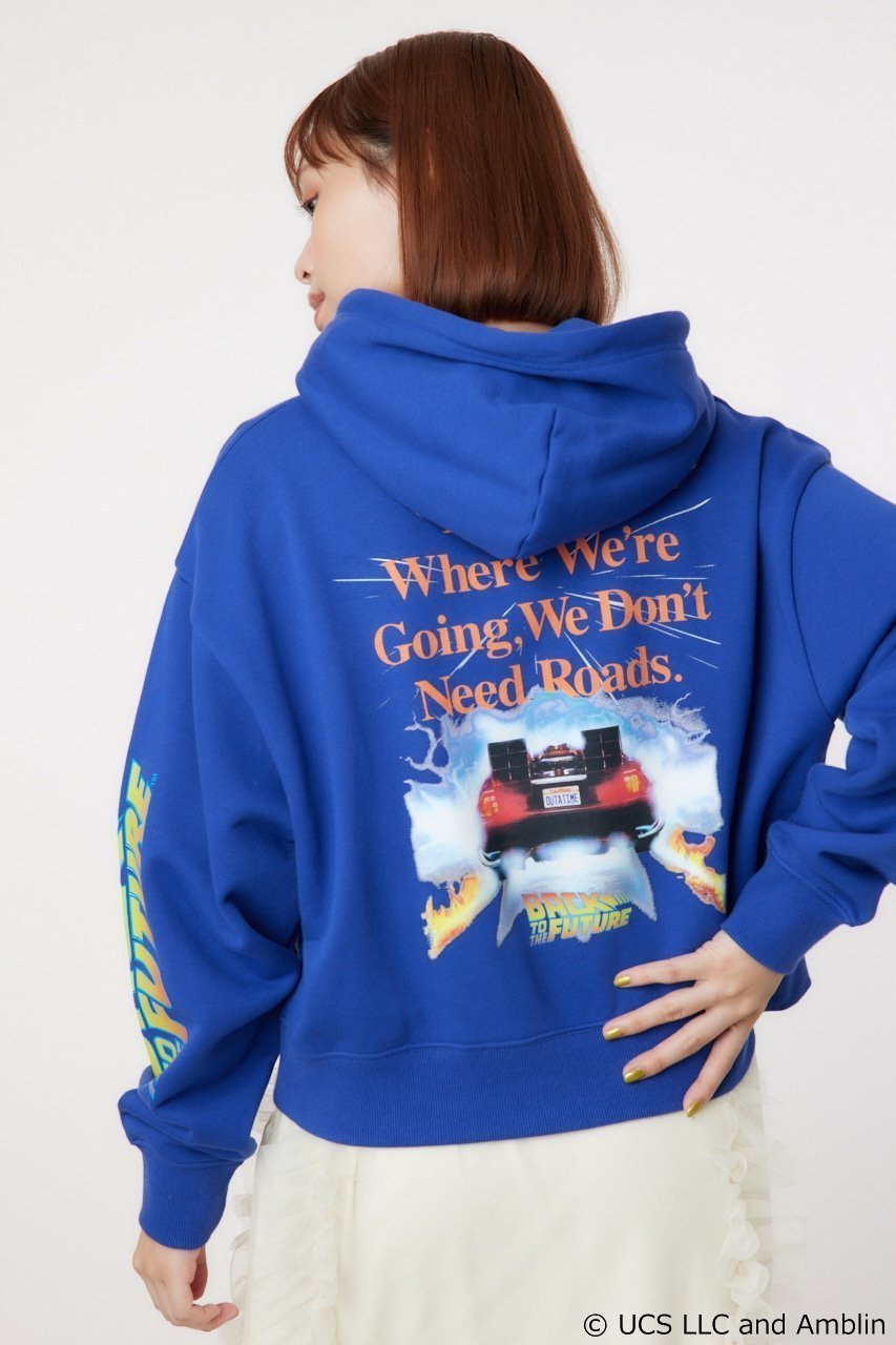 【ロデオクラウンズワイドボウル/RODEO CROWNS WIDE BOWL】の【UNISEX】(BACK TO THE FUTURE)スウェットパーカー インテリア・キッズ・メンズ・レディースファッション・服の通販 founy(ファニー) 　ファッション　Fashion　レディースファッション　WOMEN　トップス・カットソー　Tops/Tshirt　パーカ　Sweats　スウェット　Sweat　ユニセックス　Unisex　トラベル　Travel　トレンド　Trend　ネオン　Neon　パーカー　Hoodie　フロント　Front　ポケット　Pocket　BLU|ID: prp329100004149326 ipo3291000000028758630