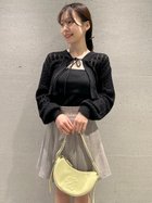 【スナイデル/SNIDEL】の透かし編みカーディガン 人気、トレンドファッション・服の通販 founy(ファニー) ファッション Fashion レディースファッション WOMEN トップス・カットソー Tops/Tshirt カーディガン Cardigans カーディガン Cardigan クロシェ Crochet クロップド Cropped フロント Front リボン Ribbon 今季 This Season 春 Spring thumbnail BLK[009]|ID: prp329100004149963 ipo3291000000028548792