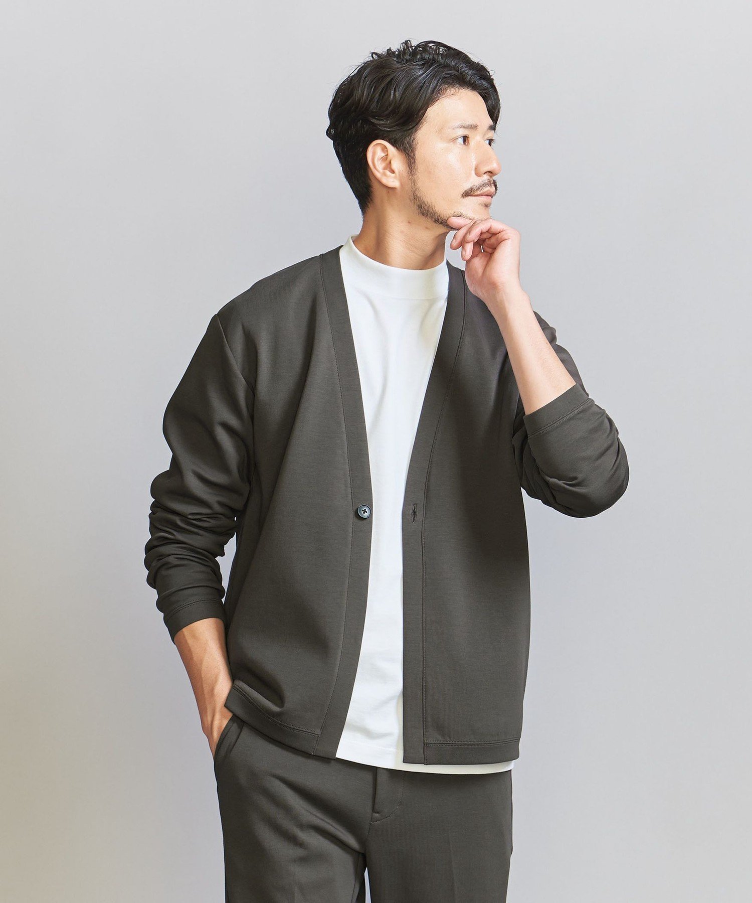 【ビューティ&ユース ユナイテッドアローズ/BEAUTY&YOUTH / UNITED ARROWS / MEN】の【WEB限定 WARDROBE SMART】ダブルニット カーディガン/セットアップ対応 インテリア・キッズ・メンズ・レディースファッション・服の通販 founy(ファニー) 　ファッション　Fashion　メンズファッション　MEN　セットアップ　Setup/Men　カーディガン　Cardigan　シンプル　Simple　スウェット　Sweat　スマート　Smart　スラックス　Slacks　セットアップ　Set Up　ダブル　Double　パーカー　Hoodie　ファブリック　Fabric　フィット　Fit　フラット　Flat　リラックス　Relax　エレガント 上品　Elegant　DK.GRAY|ID: prp329100004150005 ipo3291000000028549215