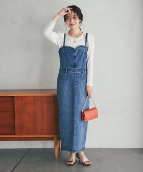 【ラブティックボンボン/La boutique BonBon】の【大人可愛い!】デニムビスチェワンピース 人気、トレンドファッション・服の通販 founy(ファニー) ファッション Fashion レディースファッション WOMEN ワンピース Dress インナー Inner シアー Sheer ストレッチ Stretch デニム Denim トレンド Trend フィット Fit フリル Frills ブリーチ Bleach ポケット Pocket ラップ Wrap ヴィンテージ Vintage |ID:prp329100004150112