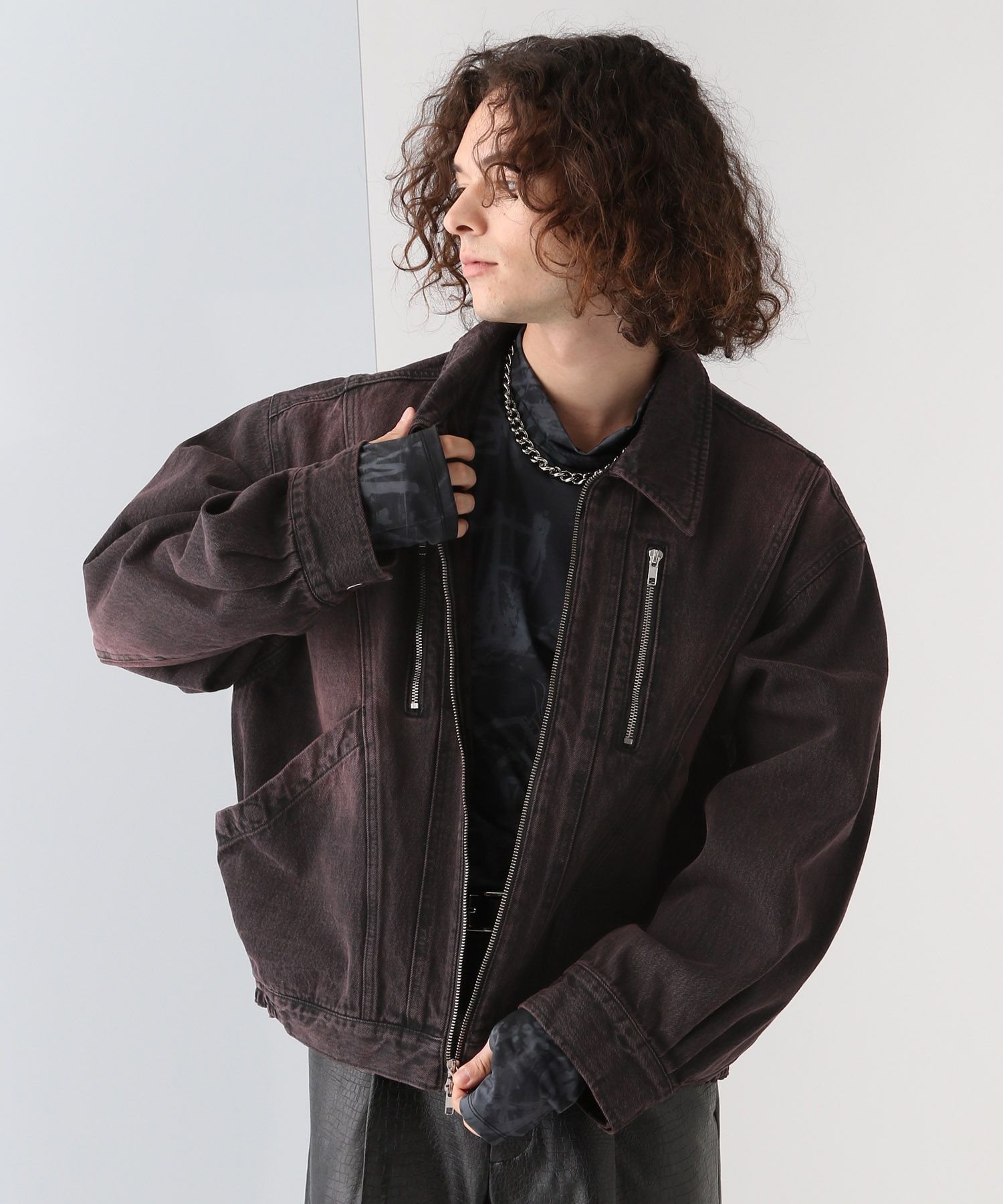 【ハレ/HARE / MEN】のZIPデニムブルゾン インテリア・キッズ・メンズ・レディースファッション・服の通販 founy(ファニー) 　ファッション　Fashion　メンズファッション　MEN　セットアップ　Set Up　デニム　Denim　フロント　Front　ブルゾン　Blouson　【セットアップ対応】レッド38|ID: prp329100004150360 ipo3291000000028735849