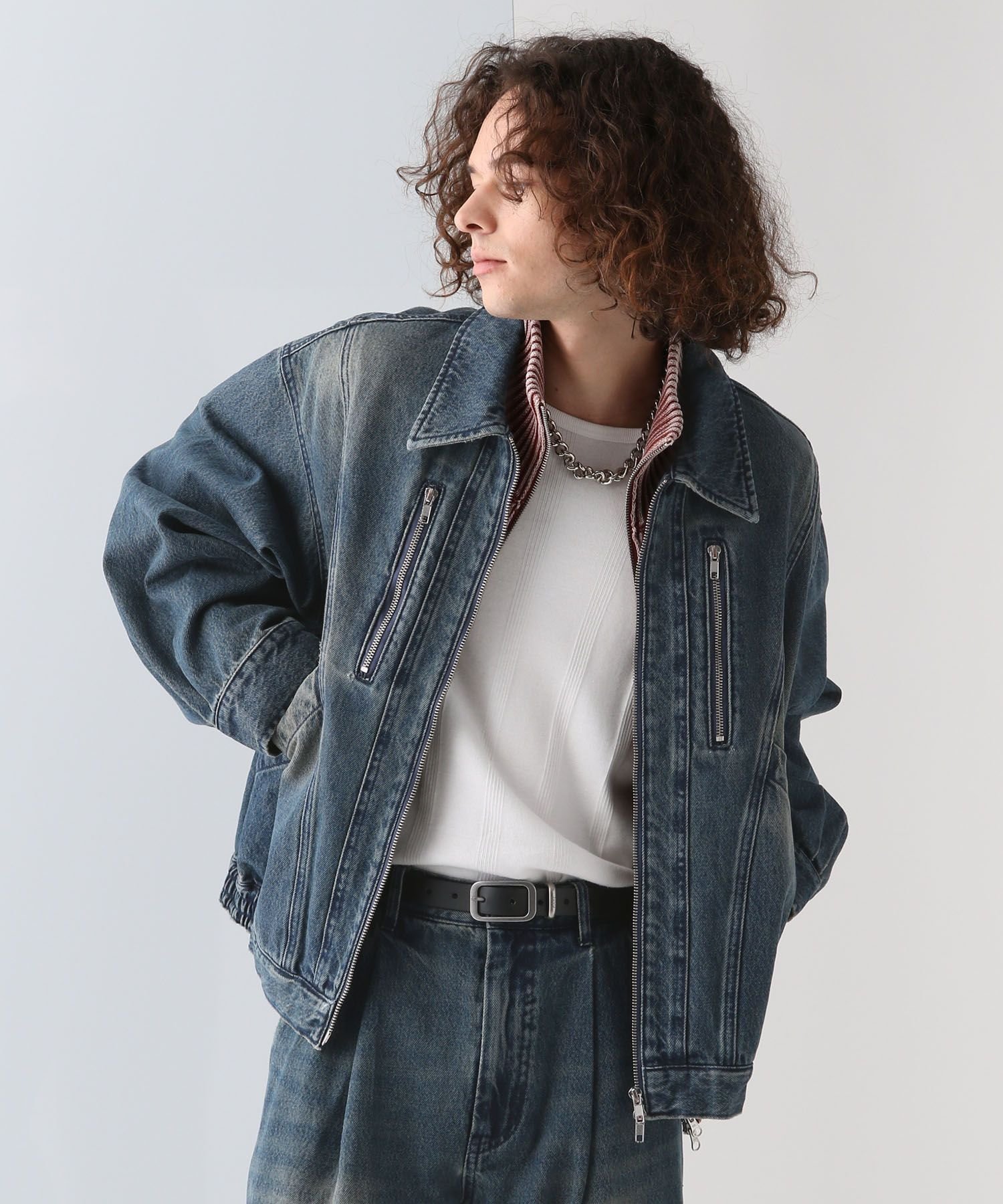 【ハレ/HARE / MEN】のZIPデニムブルゾン インテリア・キッズ・メンズ・レディースファッション・服の通販 founy(ファニー) 　ファッション　Fashion　メンズファッション　MEN　セットアップ　Set Up　デニム　Denim　フロント　Front　ブルゾン　Blouson　【セットアップ対応】ブルー88|ID: prp329100004150360 ipo3291000000028735851