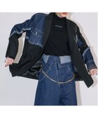 【アウラアイラ/AULA AILA】のDENIM COMBINATION JACKET 人気、トレンドファッション・服の通販 founy(ファニー) ファッション Fashion レディースファッション WOMEN アウター Coat Outerwear ジャケット Jackets イエロー Yellow カフス Cuffs ジャケット Jacket ストライプ Stripe チェック Check デニム Denim ポケット Pocket リメイク Remake ロング Long 無地 Plain Color thumbnail BLACK|ID: prp329100004151040 ipo3291000000028695767