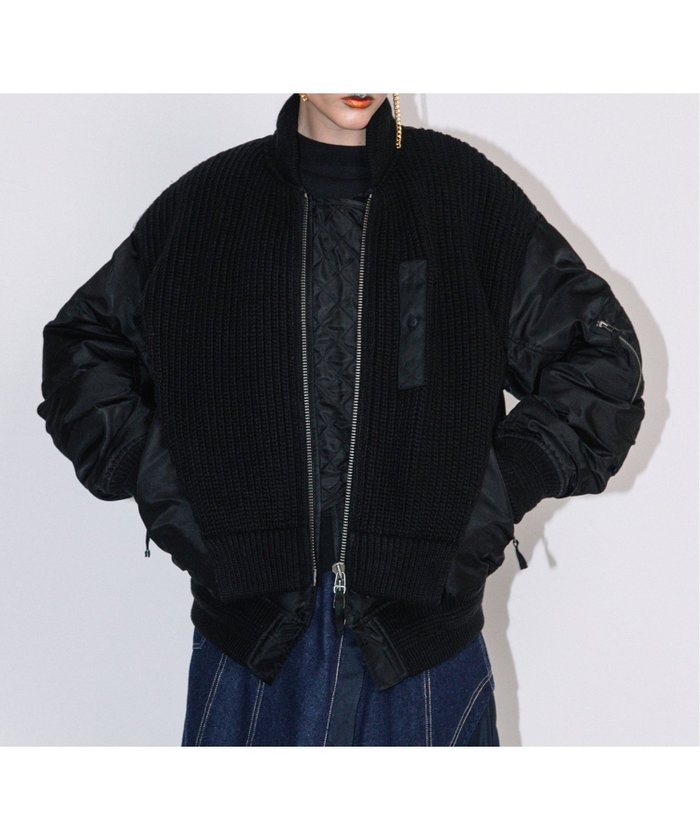 【アウラアイラ/AULA AILA】のMA-1 KNIT COMBINATION BLOUSON インテリア・キッズ・メンズ・レディースファッション・服の通販 founy(ファニー) https://founy.com/ ファッション Fashion レディースファッション WOMEN アウター Coat Outerwear ブルゾン Blouson/Jackets MA-1 MA-1 トップス・カットソー Tops/Tshirt ニット Knit Tops キルト Quilt ギャザー Gather ジップ Zip センター Center フロント Front ブルゾン Blouson ポケット Pocket ワッフル Waffle 畦 Ridge |ID: prp329100004151041 ipo3291000000028695770