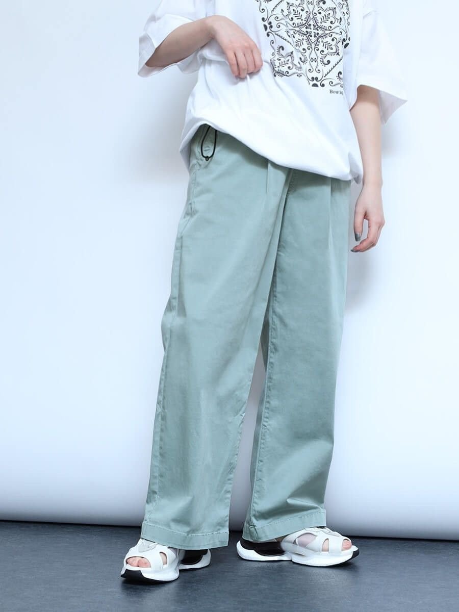 【ラシュッド/LASUD】のストレッチワイドパンツ インテリア・キッズ・メンズ・レディースファッション・服の通販 founy(ファニー) 　ファッション　Fashion　レディースファッション　WOMEN　パンツ　Pants　ストレッチ　Stretch　今季　This Season　ライトブルー|ID: prp329100004151483 ipo3291000000028569589