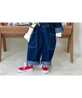 【アイモハ/aimoha / KIDS】の【aimoha-KIDS-】ユニセックスデニムオールインワン 人気、トレンドファッション・服の通販 founy(ファニー) ファッション Fashion キッズファッション KIDS おすすめ Recommend インナー Inner デニム Denim リラックス Relax ロング Long |ID:prp329100004151511