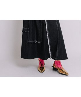 【アウラアイラ/AULA AILA】のDENIM COMBINATION TAFFETA SKIRT 人気、トレンドファッション・服の通販 founy(ファニー) ファッション Fashion レディースファッション WOMEN スカート Skirt デニム Denim バランス Balance フレア Flare |ID:prp329100004151611