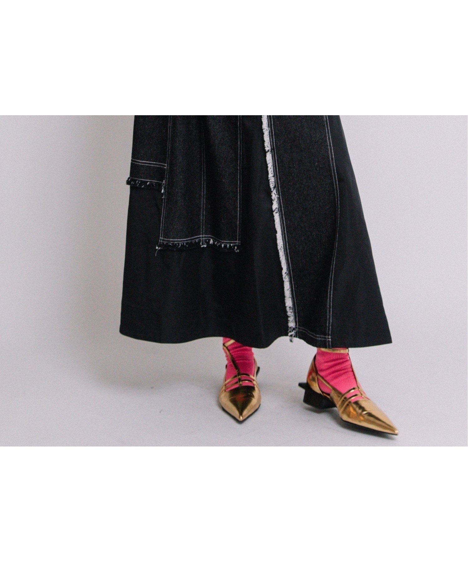 【アウラアイラ/AULA AILA】のDENIM COMBINATION TAFFETA SKIRT 人気、トレンドファッション・服の通販 founy(ファニー) 　ファッション　Fashion　レディースファッション　WOMEN　スカート　Skirt　デニム　Denim　バランス　Balance　フレア　Flare　 other-1|ID: prp329100004151611 ipo3291000000028571377