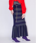 【アウラアイラ/AULA AILA】のBORDER PEPLUM SKIRT 人気、トレンドファッション・服の通販 founy(ファニー) ファッション Fashion レディースファッション WOMEN スカート Skirt ギャザー Gather テレコ Tereko ボーダー Border thumbnail NAVY|ID: prp329100004151612 ipo3291000000028571384