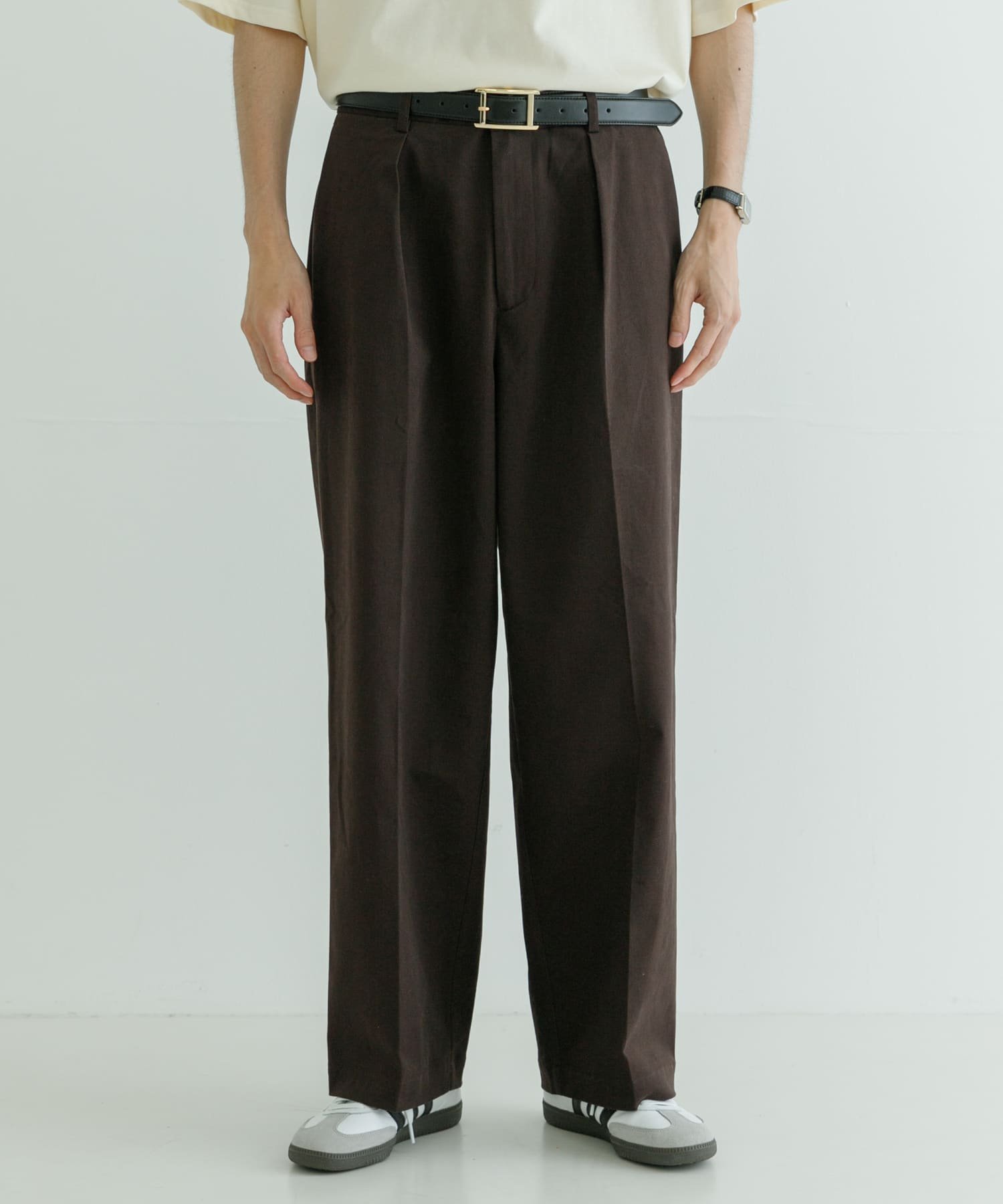 【アーバンリサーチ/URBAN RESEARCH / MEN】のストレッチピーチツイルTUCK WIDE PANTS インテリア・キッズ・メンズ・レディースファッション・服の通販 founy(ファニー) 　ファッション　Fashion　メンズファッション　MEN　ボトムス　Bottoms/Men　2024年　2024　2024-2025秋冬・A/W　Aw/Autumn/Winter/Fw/Fall/2024-2025　A/W・秋冬　Aw・Autumn/Winter・Fw・Fall-Winter　冬　Winter　シューズ　Shoes　ストレッチ　Stretch　BROWN|ID: prp329100004152000 ipo3291000000028582917