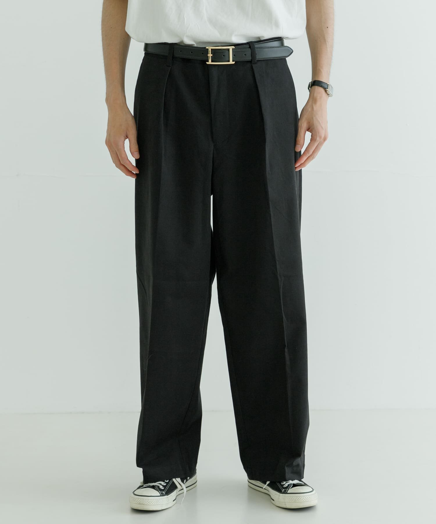 【アーバンリサーチ/URBAN RESEARCH / MEN】のストレッチピーチツイルTUCK WIDE PANTS インテリア・キッズ・メンズ・レディースファッション・服の通販 founy(ファニー) 　ファッション　Fashion　メンズファッション　MEN　ボトムス　Bottoms/Men　2024年　2024　2024-2025秋冬・A/W　Aw/Autumn/Winter/Fw/Fall/2024-2025　A/W・秋冬　Aw・Autumn/Winter・Fw・Fall-Winter　冬　Winter　シューズ　Shoes　ストレッチ　Stretch　BLACK|ID: prp329100004152000 ipo3291000000028582920