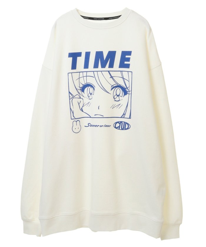 【キャンディストリッパー/Candy Stripper】のTIME SWEAT ONE-PIECE インテリア・キッズ・メンズ・レディースファッション・服の通販 founy(ファニー) https://founy.com/ ファッション Fashion レディースファッション WOMEN トップス・カットソー Tops/Tshirt パーカ Sweats スウェット Sweat グラフィック Graphic プリント Print |ID: prp329100004152283 ipo3291000000028586327