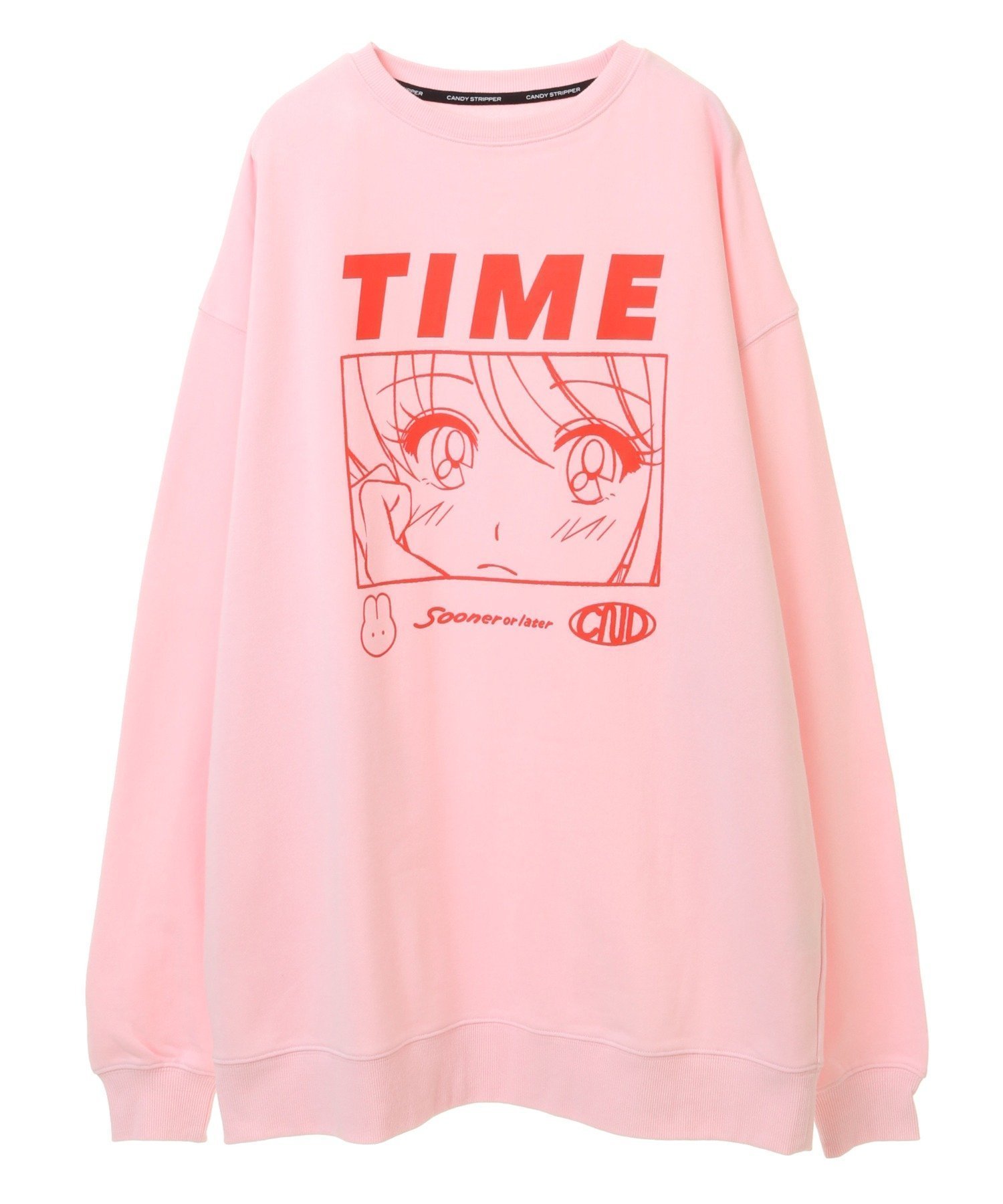 【キャンディストリッパー/Candy Stripper】のTIME SWEAT ONE-PIECE インテリア・キッズ・メンズ・レディースファッション・服の通販 founy(ファニー) 　ファッション　Fashion　レディースファッション　WOMEN　トップス・カットソー　Tops/Tshirt　パーカ　Sweats　スウェット　Sweat　グラフィック　Graphic　プリント　Print　PINK|ID: prp329100004152283 ipo3291000000028586329