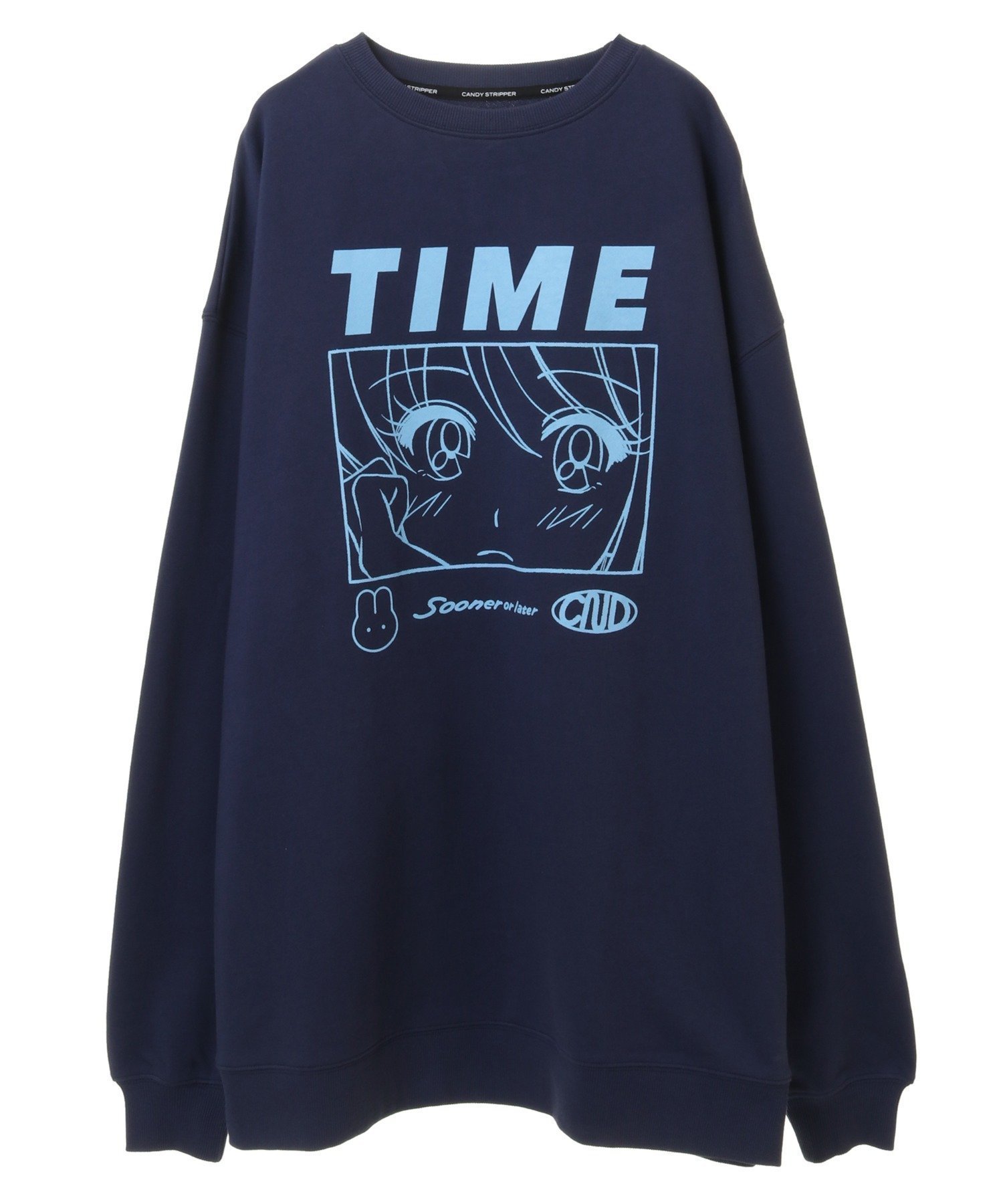 【キャンディストリッパー/Candy Stripper】のTIME SWEAT ONE-PIECE インテリア・キッズ・メンズ・レディースファッション・服の通販 founy(ファニー) 　ファッション　Fashion　レディースファッション　WOMEN　トップス・カットソー　Tops/Tshirt　パーカ　Sweats　スウェット　Sweat　グラフィック　Graphic　プリント　Print　NAVY|ID: prp329100004152283 ipo3291000000028586331