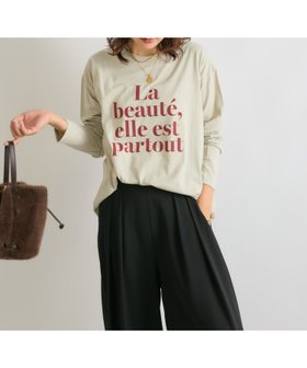 【リヴドロワ/RIVE DROITE】の【大人見えロゴT】La Beaute ロンTee 人気、トレンドファッション・服の通販 founy(ファニー) ファッション Fashion レディースファッション WOMEN トップス・カットソー Tops/Tshirt ロング / Tシャツ T-Shirts エレガント 上品 Elegant グラフィック Graphic プリント Print |ID:prp329100004152622