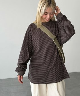 【キャナルジーン/CANAL JEAN】のchoice_cnl(チョイス) ボーダーリンガーロングTシャツ 人気、トレンドファッション・服の通販 founy(ファニー) ファッション Fashion レディースファッション WOMEN トップス・カットソー Tops/Tshirt シャツ/ブラウス Shirts/Blouses ロング / Tシャツ T-Shirts A/W・秋冬 Aw・Autumn/Winter・Fw・Fall-Winter スラックス Slacks デニム Denim ボーダー Border ルーズ Loose |ID:prp329100004152646