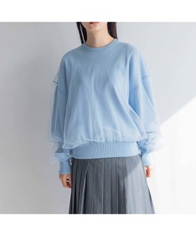 【ローリーズファーム/LOWRYS FARM】 【yuw】チュールドッキングニット人気、トレンドファッション・服の通販 founy(ファニー) ファッション Fashion レディースファッション WOMEN トップス・カットソー Tops/Tshirt ニット Knit Tops おすすめ Recommend ストレッチ Stretch チュール Tulle ツイスト Twist デニム Denim ドッキング Docking バランス Balance ワイド Wide エレガント 上品 Elegant 再入荷 Restock/Back In Stock/Re Arrival |ID:prp329100004152772