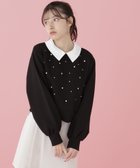 【その他のブランド/Other】の襟付き2wayビジュースウェット 人気、トレンドファッション・服の通販 founy(ファニー) ファッション Fashion レディースファッション WOMEN トップス・カットソー Tops/Tshirt パーカ Sweats スウェット Sweat おすすめ Recommend カットソー Cut And Sew トレンド Trend ビジュー Bijou ボトム Bottom ランダム Random thumbnail ブラック|ID: prp329100004152781 ipo3291000000028758536