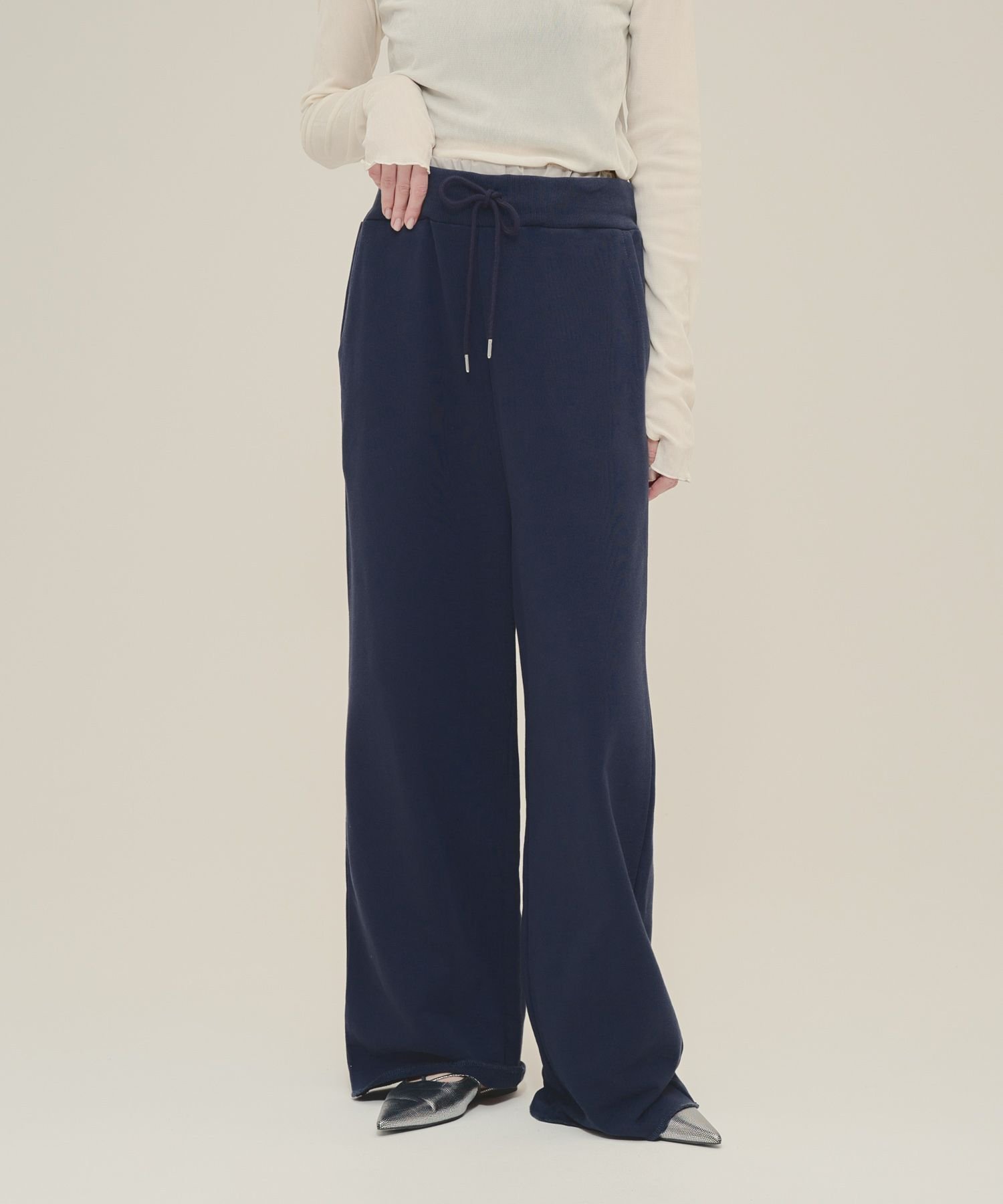 【ジーナシス/JEANASiS】のDouble Waist Sweat Pants インテリア・キッズ・メンズ・レディースファッション・服の通販 founy(ファニー) 　ファッション　Fashion　レディースファッション　WOMEN　パンツ　Pants　ジャケット　Jacket　スウェット　Sweat　トレンド　Trend　ベーシック　Basic　ワイド　Wide　ネイビー|ID: prp329100004152911 ipo3291000000028592967