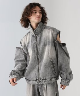 【ハレ/HARE / MEN】の【SET UP対応】2WAY-ZIPデニムブルゾン 人気、トレンドファッション・服の通販 founy(ファニー) ファッション Fashion メンズファッション MEN インナー Inner セットアップ Set Up デニム Denim フロント Front ブルゾン Blouson ベスト Vest |ID:prp329100004153388