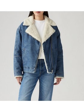 【リーバイス/Levis】のシェルパ フライトジャケット ミディアムインディゴ IN THE AIR 人気、トレンドファッション・服の通販 founy(ファニー) ファッション Fashion レディースファッション WOMEN アウター Coat Outerwear ジャケット Jackets ジャケット Jacket フィット Fit リラックス Relax |ID:prp329100004153481