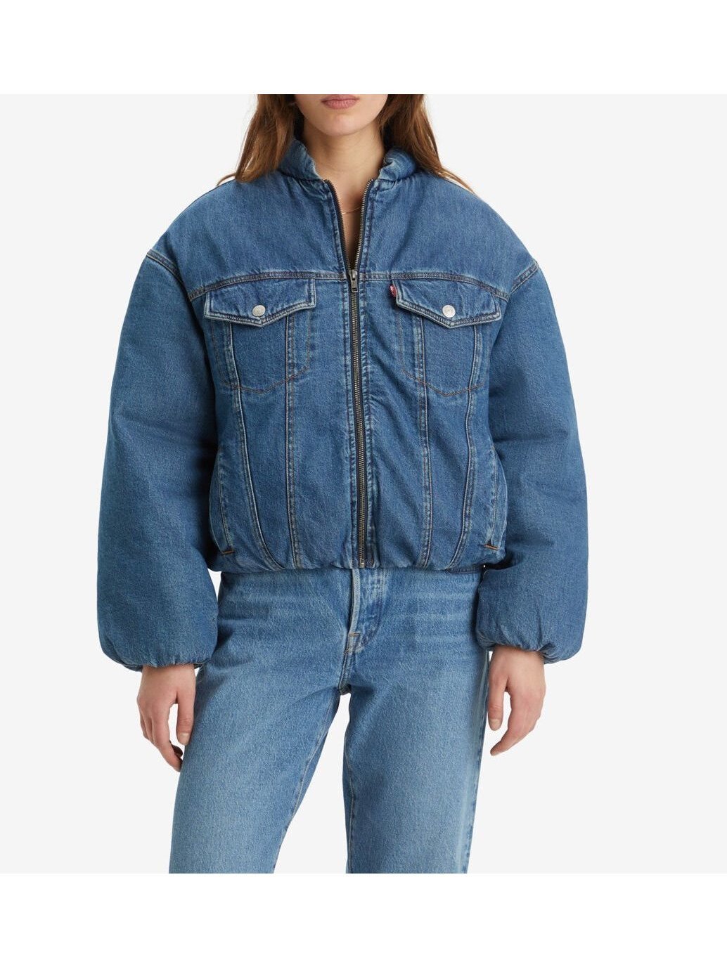 【リーバイス/Levis】の90S PADDED トラッカージャケット ミディアムインディゴ PLUSHY 人気、トレンドファッション・服の通販 founy(ファニー) 　ファッション　Fashion　レディースファッション　WOMEN　アウター　Coat Outerwear　ジャケット　Jackets　クール　Cool　シェイプ　Shape　シンプル　Simple　ジャケット　Jacket　トレンド　Trend　 other-1|ID: prp329100004153484 ipo3291000000028606908