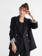 【ヴァン/Vin】のダブルブレストテーラードジャケット 人気、トレンドファッション・服の通販 founy(ファニー) ファッション Fashion レディースファッション WOMEN アウター Coat Outerwear ジャケット Jackets テーラードジャケット Tailored Jackets おすすめ Recommend エレガント 上品 Elegant ストライプ Stripe ダウン Down デニム Denim フェミニン Feminine ミドル Middle thumbnail ブラック|ID: prp329100004153554 ipo3291000000028607787