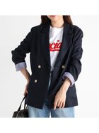 【ヴァン/Vin】のダブルブレストテーラードジャケット 人気、トレンドファッション・服の通販 founy(ファニー) ファッション Fashion レディースファッション WOMEN アウター Coat Outerwear ジャケット Jackets テーラードジャケット Tailored Jackets おすすめ Recommend エレガント 上品 Elegant ストライプ Stripe ダウン Down デニム Denim フェミニン Feminine ミドル Middle thumbnail ネイビー|ID: prp329100004153554 ipo3291000000028607789