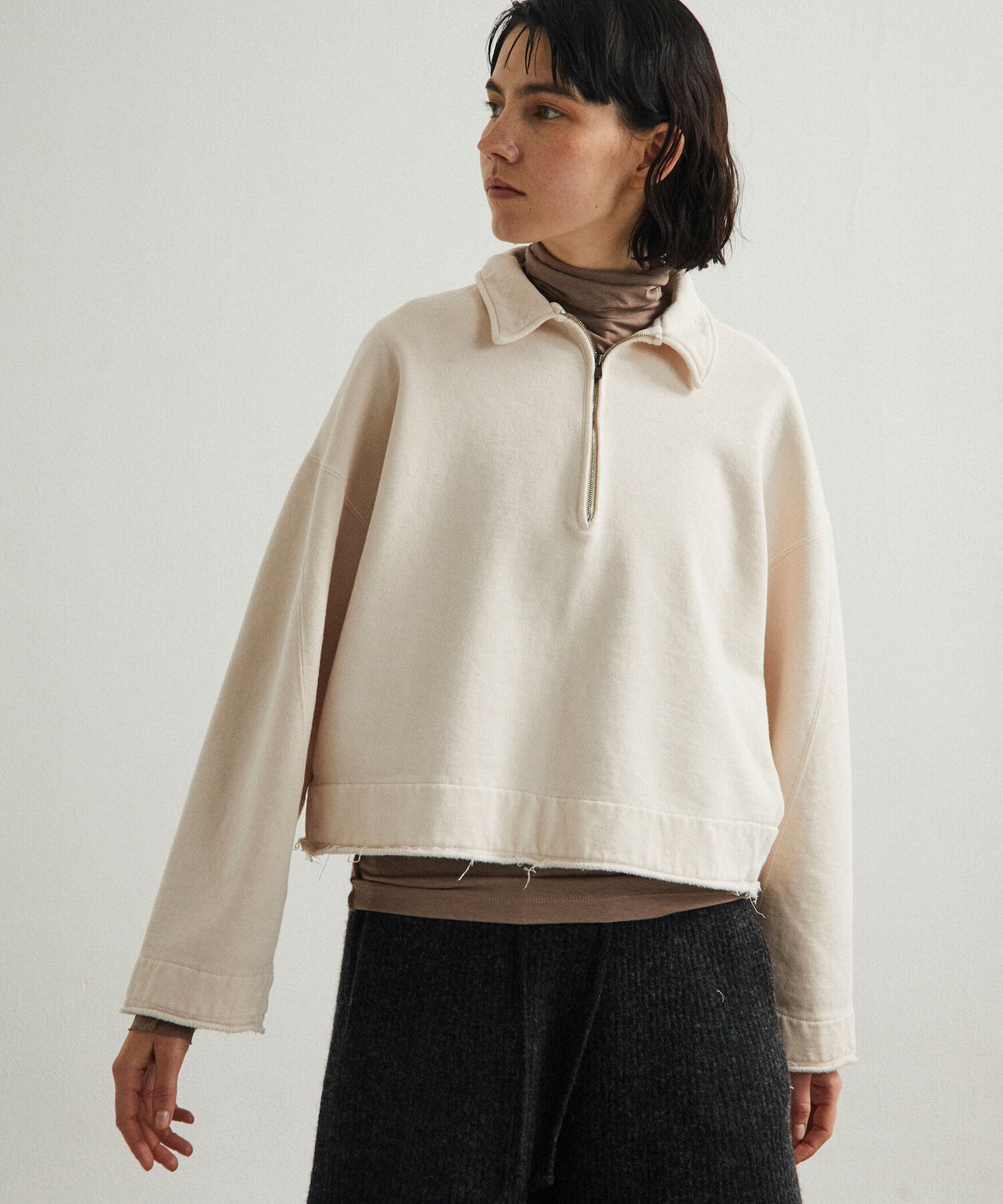 【ビショップ/Bshop】のコットンスウェット ハーフジッププルオーバー WOMEN 人気、トレンドファッション・服の通販 founy(ファニー) 　ファッション　Fashion　レディースファッション　WOMEN　トップス・カットソー　Tops/Tshirt　パーカ　Sweats　プルオーバー　Pullover　スウェット　Sweat　インド　India　カットオフ　Cut Off　ショルダー　Shoulder　ドロップ　Drop　ボックス　Box　ワイド　Wide　ヴィンテージ　Vintage　軽量　Lightweight　 other-1|ID: prp329100004153712 ipo3291000000028720853