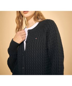 【トミーヒルフィガー/TOMMY HILFIGER】のTOMMY HILFIGER(トミーヒルフィガー) コットンミニケーブルクルーネックカーディガン 人気、トレンドファッション・服の通販 founy(ファニー) ファッション Fashion レディースファッション WOMEN トップス・カットソー Tops/Tshirt カーディガン Cardigans カットソー Cut And Sew クラシカル Classical タートルネック Turtleneck 長袖 Long Sleeve |ID:prp329100004153770