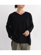 【ラシュッド/LASUD】のドロップショルダーVネックプルオーバー ブラック|ID: prp329100004153872 ipo3291000000028612070