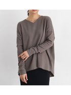 【ラシュッド/LASUD】のドロップショルダーVネックプルオーバー モカ|ID: prp329100004153872 ipo3291000000028612071