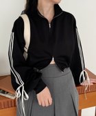 【ナイスクラップ/NICE CLAUP】の【人気アイテム!】袖リボントラックジャケット 人気、トレンドファッション・服の通販 founy(ファニー) ファッション Fashion レディースファッション WOMEN アウター Coat Outerwear ジャケット Jackets 人気 Popularity thumbnail ブラック|ID: prp329100004154617 ipo3291000000028924094