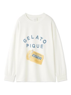 【ジェラート ピケ/gelato pique】 BUTTER/PIEワンポイントロンT人気、トレンドファッション・服の通販 founy(ファニー) ファッション Fashion レディースファッション WOMEN トップス・カットソー Tops/Tshirt ロング / Tシャツ T-Shirts なめらか Smooth モチーフ Motif ロング Long ワンポイント One Point 秋 Autumn/Fall |ID:prp329100004155043