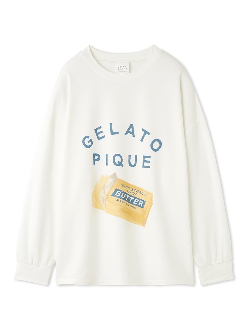 【ジェラート ピケ/gelato pique】のBUTTER/PIEワンポイントロンT 人気、トレンドファッション・服の通販 founy(ファニー) 　ファッション　Fashion　レディースファッション　WOMEN　トップス・カットソー　Tops/Tshirt　ロング / Tシャツ　T-Shirts　なめらか　Smooth　モチーフ　Motif　ロング　Long　ワンポイント　One Point　秋　Autumn/Fall　 other-1|ID: prp329100004155043 ipo3291000000028828871