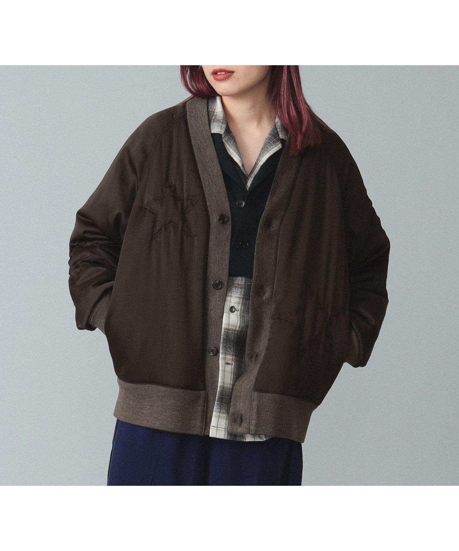 【その他のブランド/Other】のmaturely / Star Quilted Cardigan インテリア・キッズ・メンズ・レディースファッション・服の通販 founy(ファニー) 　ファッション　Fashion　レディースファッション　WOMEN　トップス・カットソー　Tops/Tshirt　カーディガン　Cardigans　おすすめ　Recommend　カーディガン　Cardigan　キルト　Quilt　サテン　Satin　ワッシャー　Washer　BROWN|ID: prp329100004155346 ipo3291000000028629305