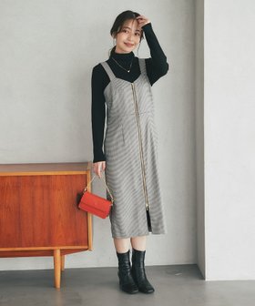 【ラブティックボンボン/La boutique BonBon】の【愛されワンピ】フロントジップジャンドレ 人気、トレンドファッション・服の通販 founy(ファニー) ファッション Fashion レディースファッション WOMEN ワンピース Dress A/W・秋冬 Aw・Autumn/Winter・Fw・Fall-Winter おすすめ Recommend インナー Inner シアー Sheer シンプル Simple ストレッチ Stretch トレンド Trend フィット Fit ポケット Pocket |ID:prp329100004155424