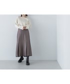 【ナチュラル ビューティー ベーシック/NATURAL BEAUTY BASIC】のグロッシーツイルシリーズ ボックスタックフレアスカート ダークブラウン1|ID: prp329100004155506 ipo3291000000028630200