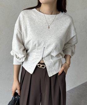 【ゼヴォン/Thevon】の裾ジップラメ刺繍2WAY裏毛プルオーバー 人気、トレンドファッション・服の通販 founy(ファニー) ファッション Fashion レディースファッション WOMEN トップス・カットソー Tops/Tshirt プルオーバー Pullover 2024年 2024 2024-2025秋冬・A/W Aw/Autumn/Winter/Fw/Fall/2024-2025 ジップ Zip スウェット Sweat スラックス Slacks デニム Denim ワンポイント One Point 秋 Autumn/Fall |ID:prp329100004155738