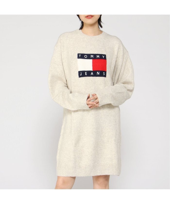 【トミーヒルフィガー/TOMMY HILFIGER】のTOMMY HILFIGER(トミーヒルフィガー) メランジフラッグセーターワンピース インテリア・キッズ・メンズ・レディースファッション・服の通販 founy(ファニー) https://founy.com/ ファッション Fashion レディースファッション WOMEN ワンピース Dress ストレート Straight セーター Sweater フロント Front メランジ Melange リラックス Relax |ID: prp329100004155878 ipo3291000000028636320