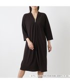 【レリアンプラスハウス/Leilian PLUS HOUSE】のVネックプレートワンピース 人気、トレンドファッション・服の通販 founy(ファニー) ファッション Fashion レディースファッション WOMEN ワンピース Dress ウォッシャブル Washable シルバー Silver ドレープ Drape フロント Front モチーフ Motif 秋 Autumn/Fall thumbnail ダークブラウン|ID: prp329100004156038 ipo3291000000028643516