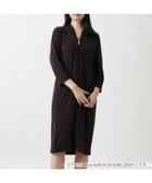 【レリアン/LEILIAN】のVネックプレートワンピース 人気、トレンドファッション・服の通販 founy(ファニー) ファッション Fashion レディースファッション WOMEN ワンピース Dress ウォッシャブル Washable シルバー Silver ドレープ Drape フロント Front モチーフ Motif 秋 Autumn/Fall thumbnail ダークブラウン|ID: prp329100004156040 ipo3291000000028643525