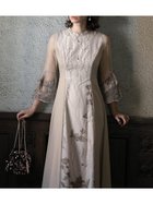 【ラシュッド/LASUD】のフラワー刺繍チュールドレス 人気、トレンドファッション・服の通販 founy(ファニー) ファッション Fashion レディースファッション WOMEN ワンピース Dress ドレス Party Dresses エレガント 上品 Elegant スタンド Stand スリーブ Sleeve フラワー Flower フレア Flare thumbnail ベージュ系|ID: prp329100004156047 ipo3291000000028794657