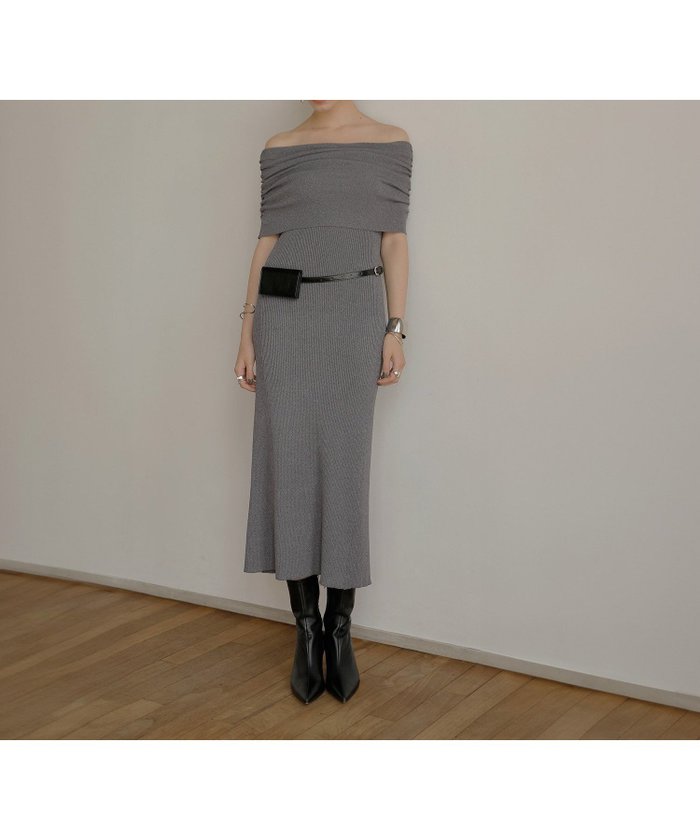 【ミエリインヴァリアント/MIELIINVARIANT】のGather Off Shoulder Contrast Knit Dress インテリア・キッズ・メンズ・レディースファッション・服の通販 founy(ファニー) https://founy.com/ ファッション Fashion レディースファッション WOMEN トップス・カットソー Tops/Tshirt ニット Knit Tops ワンピース Dress ドレス Party Dresses おすすめ Recommend オフショルダー Off Shoulder ギャザー Gather サマー Summer シンプル Simple デコルテ Decolletage |ID: prp329100004156049 ipo3291000000028643583