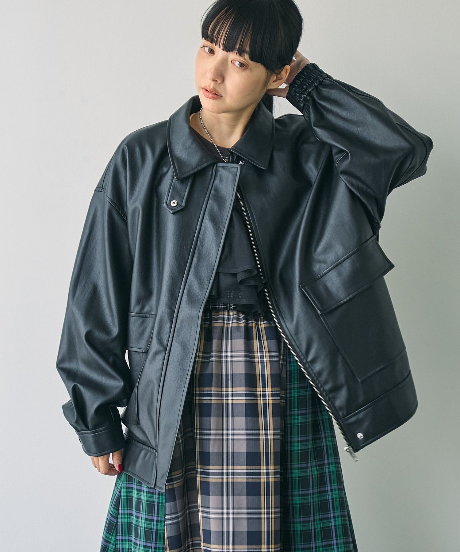 【コーエン/COEN】のレザーライクA2ジャケット 人気、トレンドファッション・服の通販 founy(ファニー) 　ファッション　Fashion　レディースファッション　WOMEN　アウター　Coat Outerwear　ジャケット　Jackets　A/W・秋冬　Aw・Autumn/Winter・Fw・Fall-Winter　おすすめ　Recommend　ギャザー　Gather　ジャケット　Jacket　スタンド　Stand　スラックス　Slacks　タートル　Turtle　デニム　Denim　トレンド　Trend　フェミニン　Feminine　フリル　Frills　フロント　Front　ポケット　Pocket　 other-1|ID: prp329100004156168 ipo3291000000028644357