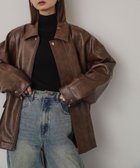 【センスオブプレイス/SENSE OF PLACE by URBAN RESEARCH】のヴィンテージレザーライクジャケット 人気、トレンドファッション・服の通販 founy(ファニー) ファッション Fashion レディースファッション WOMEN アウター Coat Outerwear ジャケット Jackets 2024年 2024 2024-2025秋冬・A/W Aw/Autumn/Winter/Fw/Fall/2024-2025 A/W・秋冬 Aw・Autumn/Winter・Fw・Fall-Winter 冬 Winter おすすめ Recommend ジャケット Jacket デニム Denim フェイクレザー Faux Leather ボトム Bottom ユーズド Used ルーズ Loose ロング Long ヴィンテージ Vintage thumbnail BROWN|ID: prp329100004156201 ipo3291000000028644567