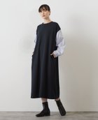 【メルローズ クレール/MELROSE claire】の【ファブリックスリーブのミニ裏毛デイリーワンピース】 人気、トレンドファッション・服の通販 founy(ファニー) ファッション Fashion レディースファッション WOMEN ワンピース Dress ストライプ Stripe ドッキング Docking ファブリック Fabric ポケット Pocket ロング Long thumbnail ダークネイビー|ID: prp329100004156240 ipo3291000000028644751